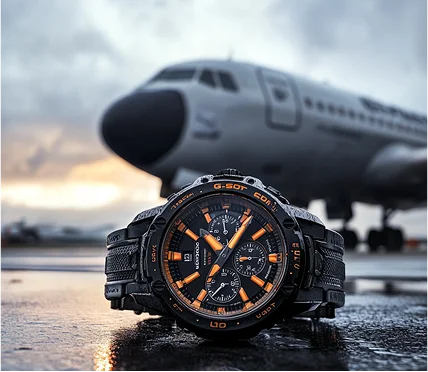 Chronograph functionality designed for pilots and aviation enthusiasts.